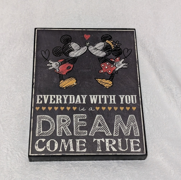 Mickey and Minnie Wood Sign - Picture 1 of 7